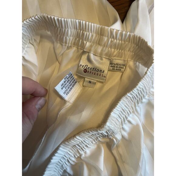 Vintage Reflections By Spiegel Pajama Set White Pants Long Sleeve Size Small - Picture 4 of 15